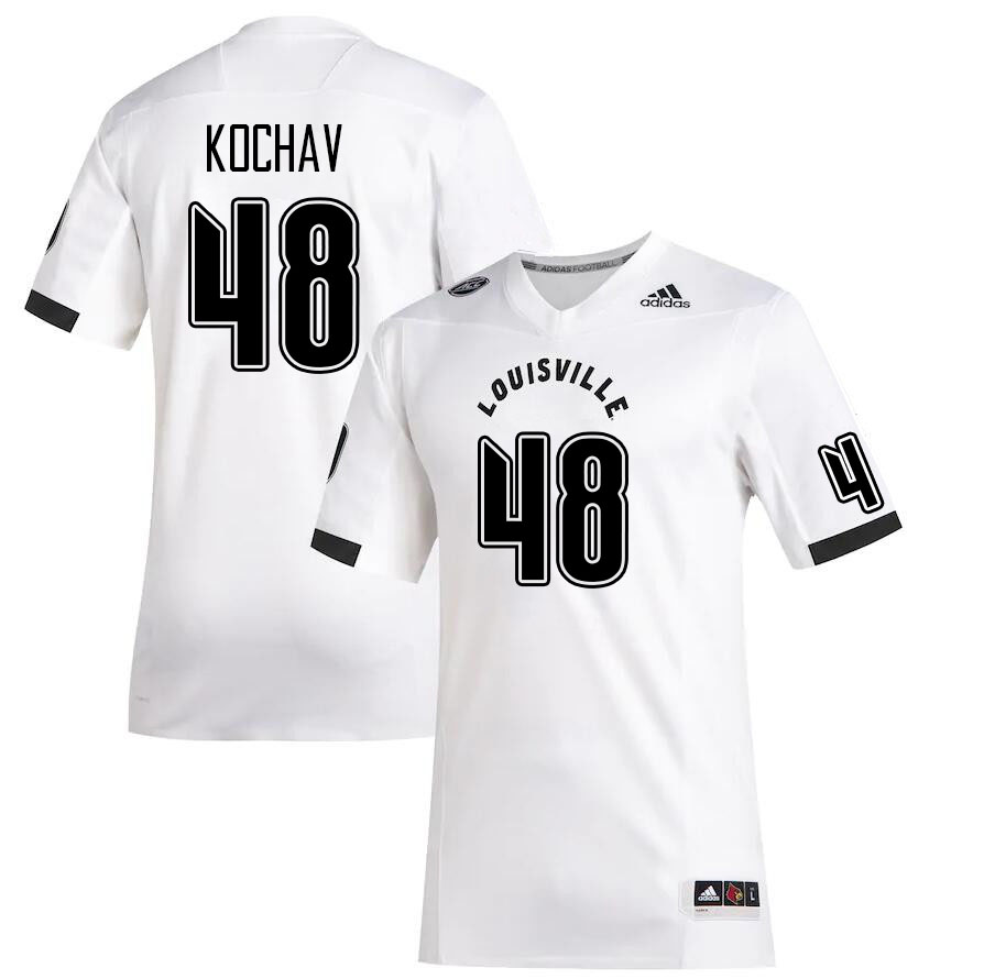 Men #48 Shai Kochav Louisville Cardinals College Football Jerseys Stitched Sale-White - Click Image to Close